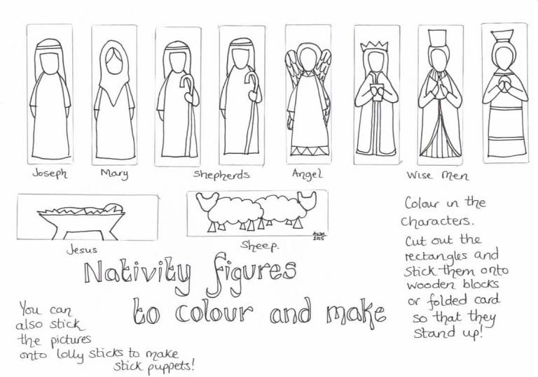Printable Nativity Figures Colour and Play! The Well Creative